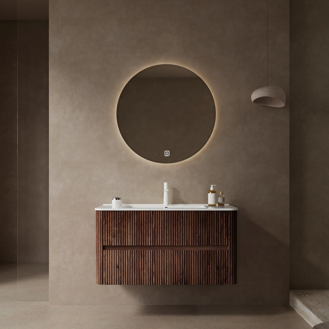 NOOR-Walnut Bathroom Vanity with Sink