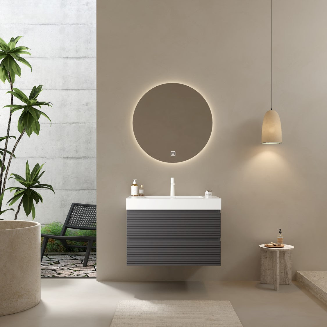 VENO-Gray Bathroom Vanity with Undermount Sink