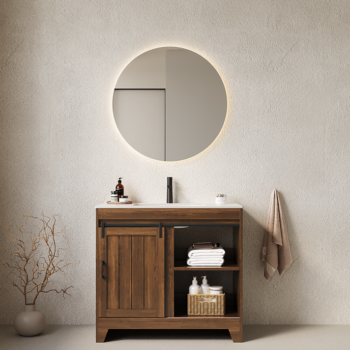 RIKA 36''freedtanding farmhouse style bathroom storage cabinet