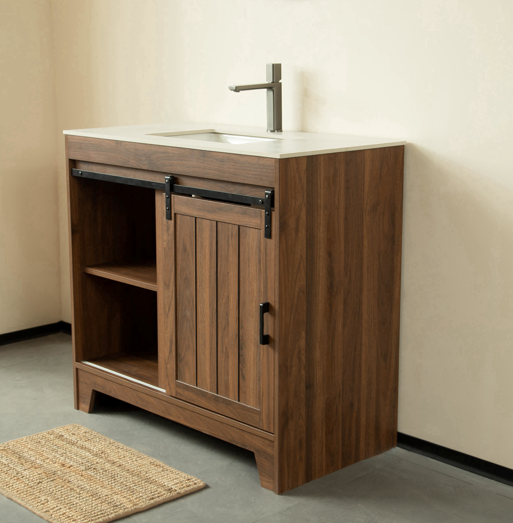 RIKA 36''freedtanding farmhouse style bathroom storage cabinet