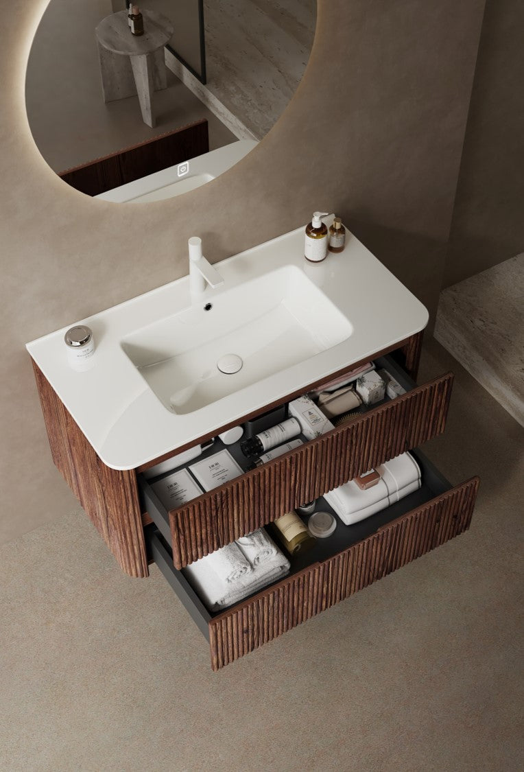 NOOR-Walnut Bathroom Vanity with Sink