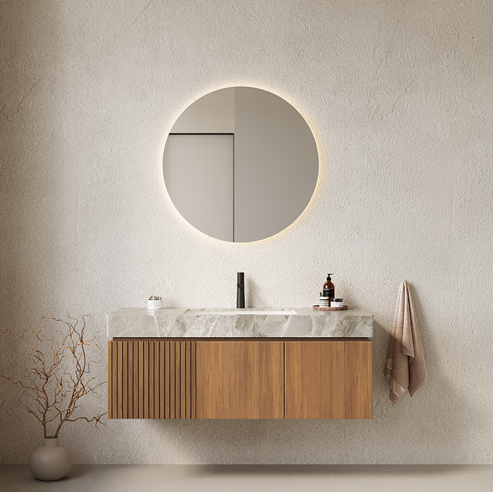 Muri 48"Striped Solid Wood Bathroom Vanity