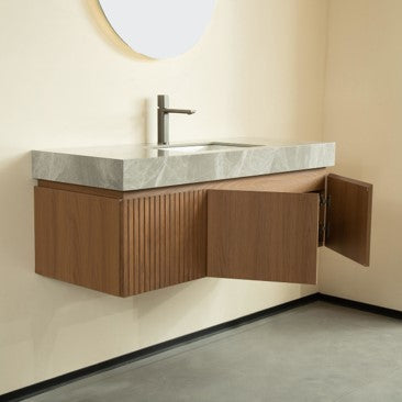 Muri 48"Striped Solid Wood Bathroom Vanity