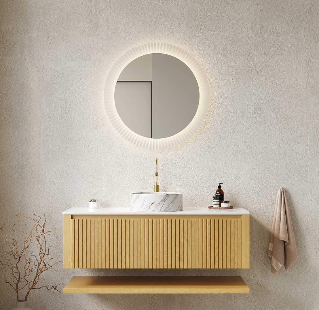 Hizon 48" Striped Solid Wood Bathroom Vanity