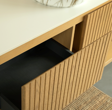 Hizon 48" Striped Solid Wood Bathroom Vanity