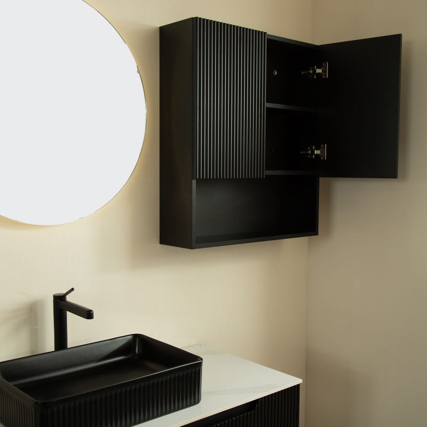 Tobi 26" Wall-mounted Striped Bathroom Cabinet