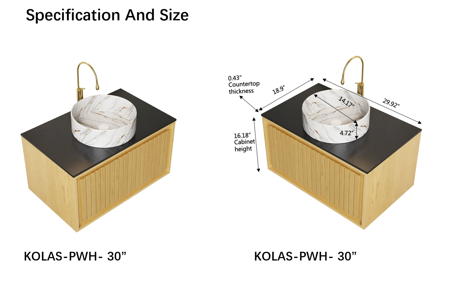 KOLAS 30'' bathroom vanity with sink