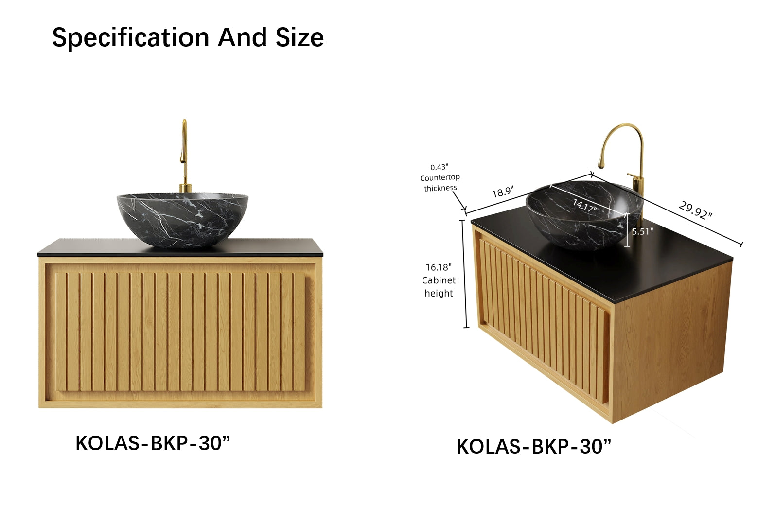 KOLAS 30'' bathroom vanity with sink