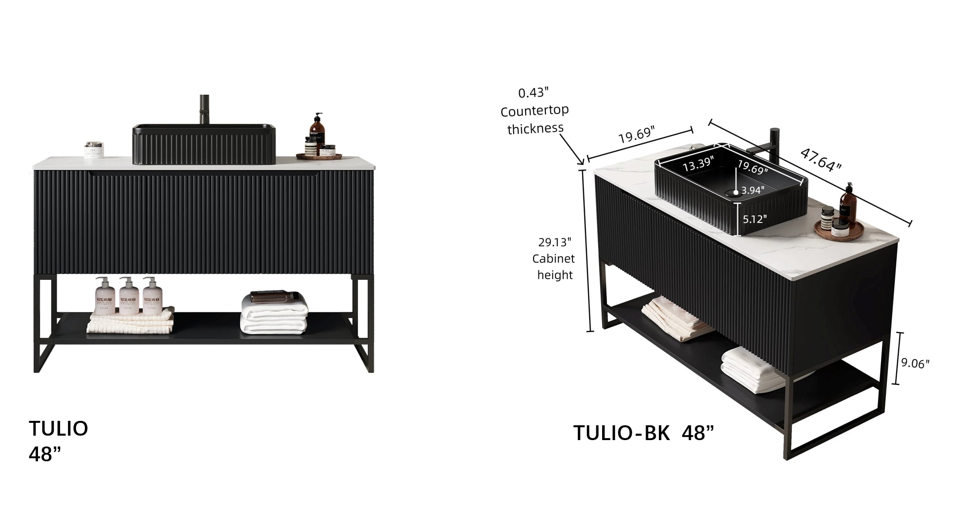 Tulio 48''striped bathroom vanity